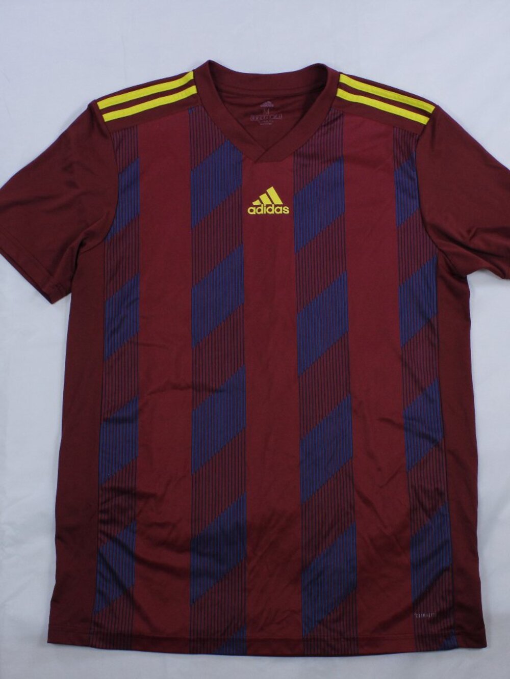 Adidas Striped 19 Jersey - Maroon/Blue/Yellow - Training/Soccer - Size M - Picture 1 of 8